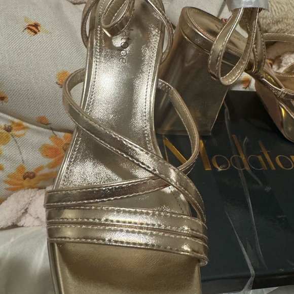 Modatope Platform High Heels Sandals for Women Ankle Strap Sandals Square - Picture 9 of 10